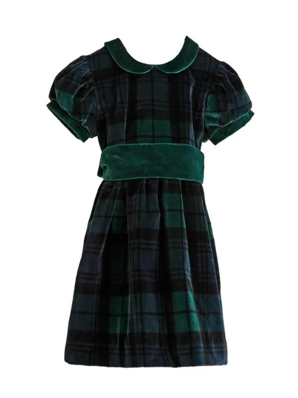 Jesurum Baby Plaid Velvet Baby Doll Dress $395 made in Italy 2yo